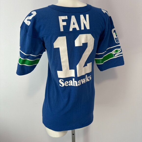 Vtg 80s Seattle Seahawks 12 Man Fan Graphic T Shirt Kiro News 1985 Womens Medium - Picture 5 of 6